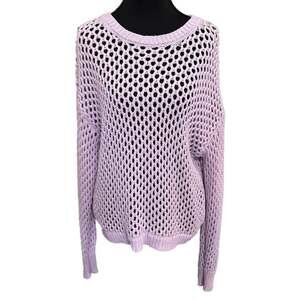 Hooked Up IOT Juniors' Long-Sleeve Purple Mesh Sweater M Festival Y2K Ethereal